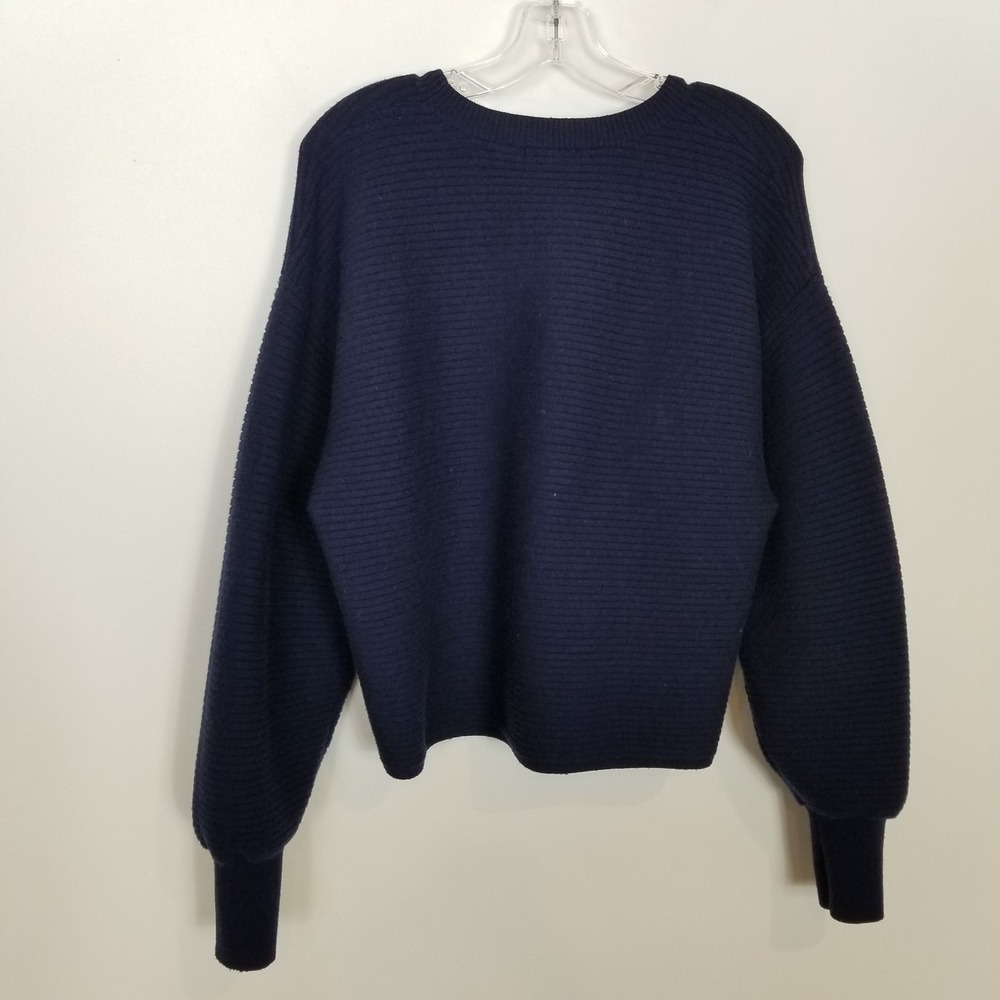 Good American Women Ribbed Pullover Sweater Sz 3 US L Blue‎ Dolman Sleeve Boho - Picture 3 of 7